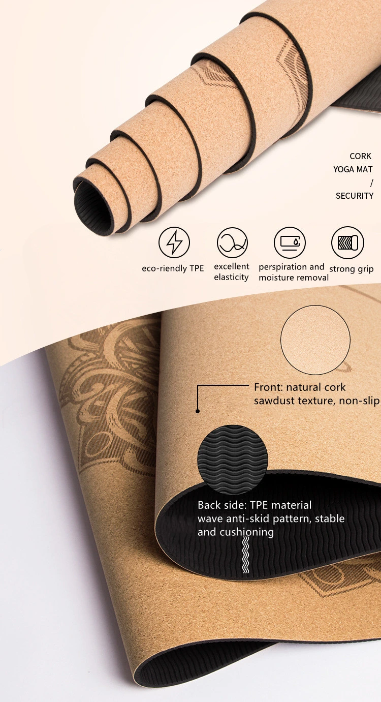 Cork Product Gym and Home Use Non-Slippery Natural Yoga Mat