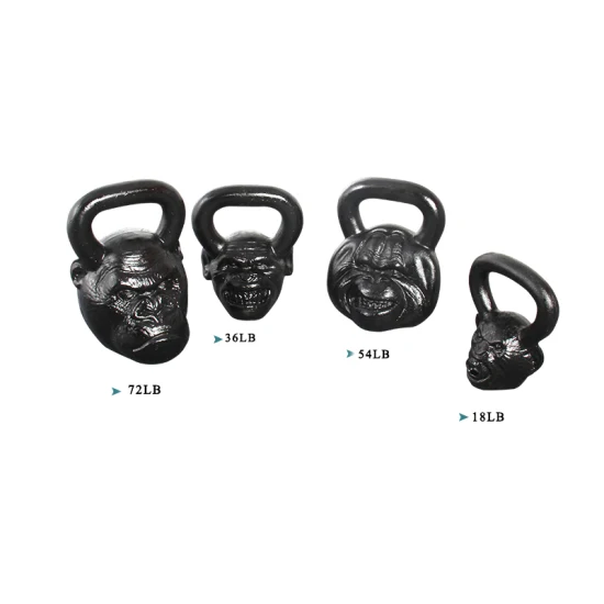 Set di campanelli per bollitore per viso animale per sollevamento pesi Set di attrezzature per fitness da palestra Competizione Kettlebell in ghisa per scimmie