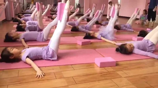 Pratica di danza colorata Stampa in mattoni Logo Blocco yoga in schiuma EVA nera per esercizi di palestra a casa Set di allenamento di supporto Pilates