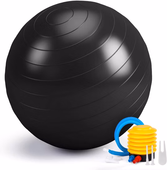 Palla da yoga gonfiabile in PVC antiscoppio per ginnastica da ginnastica con logo personalizzato